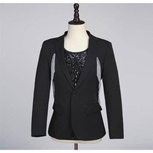 Singer suits mens blazers jackets and pants masculino fashion stage dance performance tassel medal warlord terno masculino black