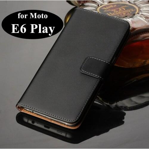 Premium Leather Flip Cover Luxury Wallet case for Motorola Moto E6 Play card holder holster phone shell GG