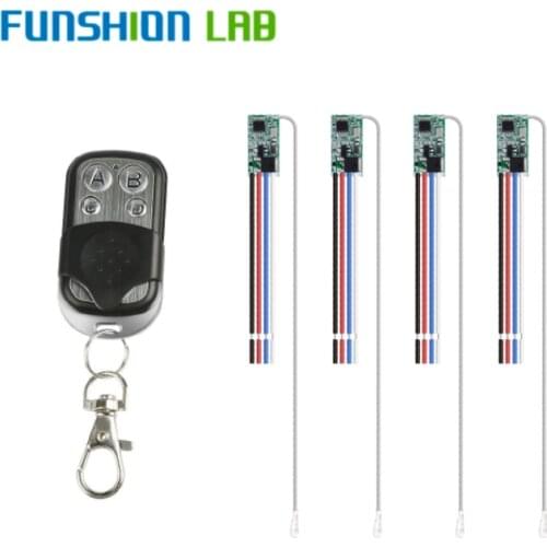 FUNSHION 433MHz Remote Control Switch DC 5V 12V Mini LED Light Receiver Relay with Transmitter Remote Control Smart Home