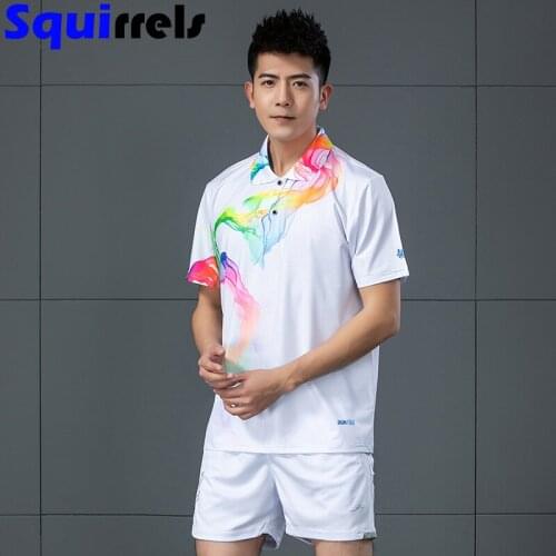Mens badminton suit short-sleeved sportswear spring summer autumn womens short trousers quick-drying table tennis clothing