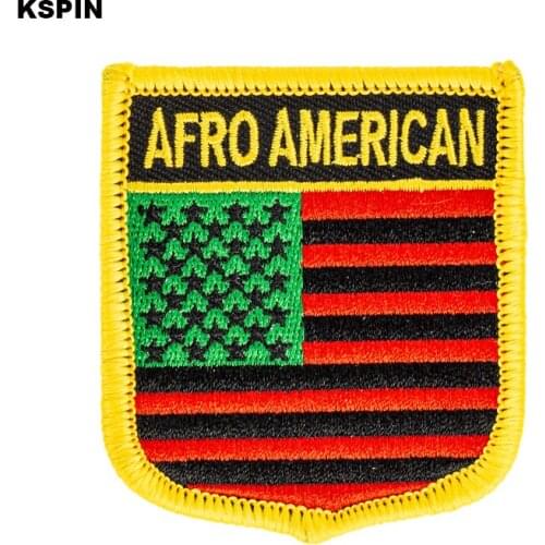 Afro American Flag Embroidery Patches Iron on Saw on Transfer patches Sewing Applications for Clothes in Home&Garden