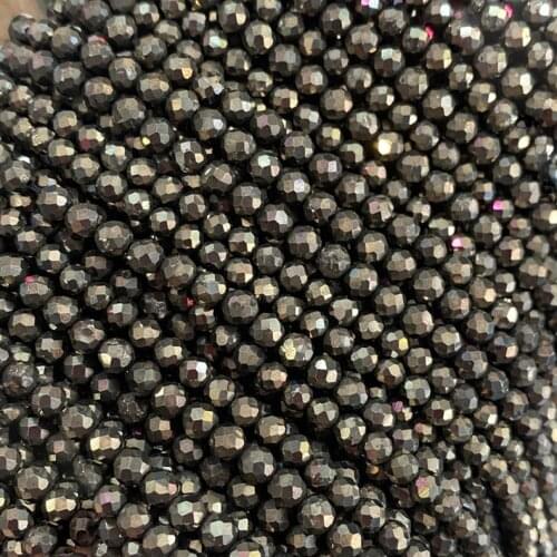 Natural pyrite faceted loose beads jewelry metal small perle for needlework DIY bracelet women necklace Christmas gift