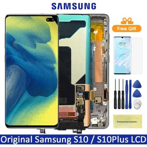 Original Screen For Samsung Galaxy S10 G973 Lcd Display Touch Screen Digitizer Assesmbly Parts For Samsung S10+ S10 Plus G975