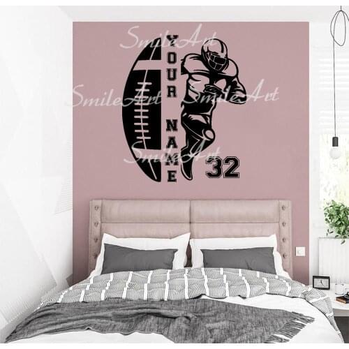 Drop Shipping Custom Name Football Home Decoration Accessories Living Room Bedroom Wall Art MURAL Drop Shipping