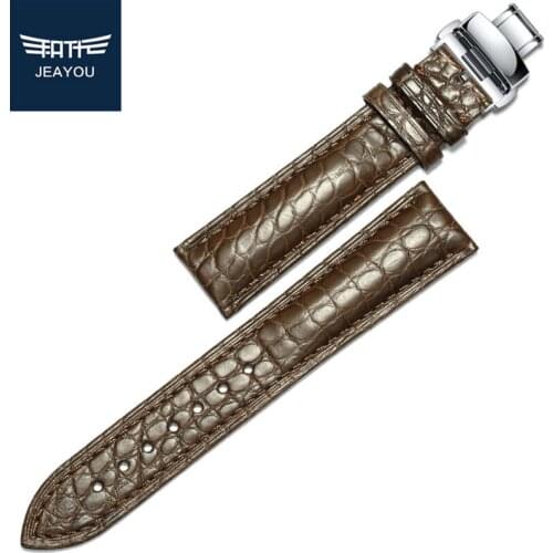 JEAYOU Men Real Alligator Watch Strap Genuine Leather Watch Band For Casio/Tissot/Longines 14mm 16mm 18mm 19mm 20mm 22mm 24mm