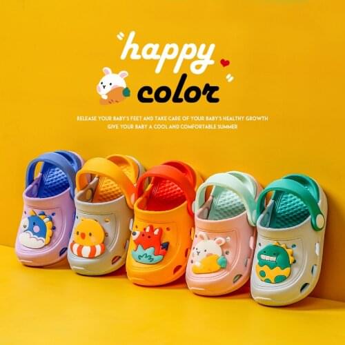 Baby Slippers Summer Boys Girls Babies Toddlers Childrens Indoor Soft-soled Cute Childrens Hole Shoes Slippers Kids