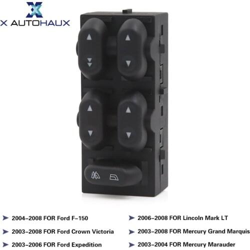 X AUTOHAUX Front LH Driver Side Electric Power Window Master Switch 5L1Z14529AA For Ford F-150 For Crown Victoria For Marauder