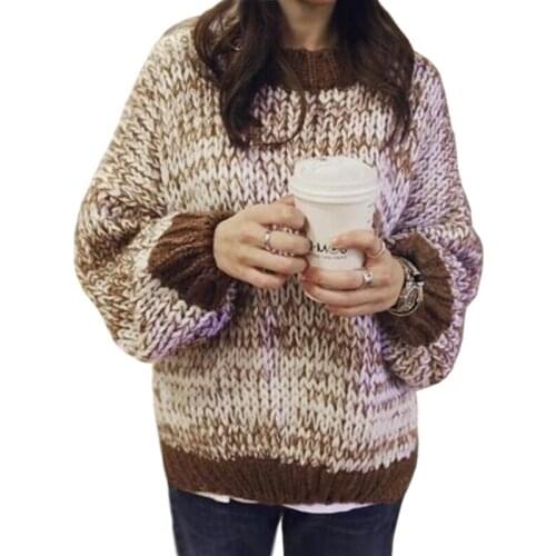 Sleeve Sweater Women Fall Winter Oose Big Yards College Wind Students Short Pullover Thick Sweaters Coat Female Vestidos LXJ176