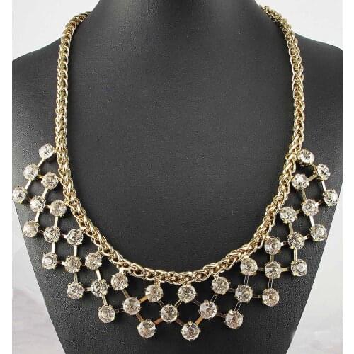 Yayi jewelry Hot Handmade Fashion Bohemia Glass Crystal Sweater Chain Beads Pendants Bib Statement Women Choker Necklaces Q992