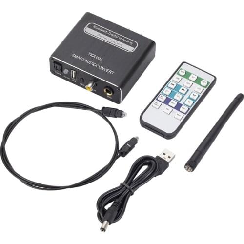 192kHz Bluetooth-Compatible DAC Converter Digital to Analog Converter Fiber Coaxial Toslink to Analog RCA 3.5mm with Remote