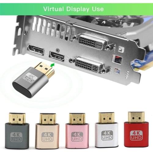 2Pcs 4K HDMI-compatible DDC EDID Dummy Plug VGA Virtual Display Emulator Connector Adapter