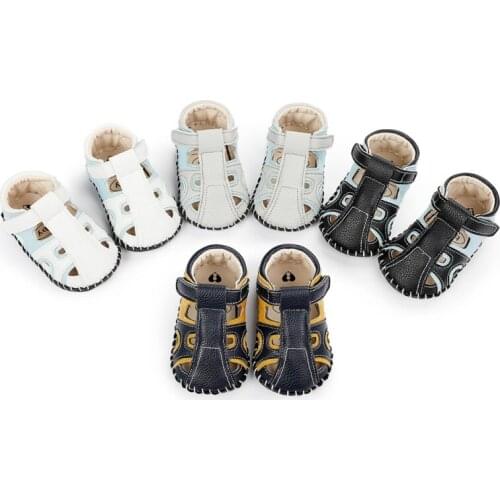 2021 Summer Kids Shoes Newborn Infant Baby Girls Boys Sandals Non-slip PU Leather Patchwork Color Toddler First Walkers