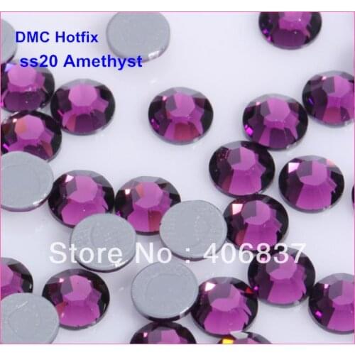 Free Shipping! 1440pcs/Lot, ss20 (4.8-5.0mm) High Quality DMC Amethyst Iron On Rhinestones / Hot fix Rhinestones