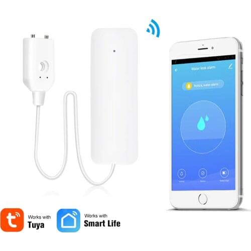 Tuya Smartlife APP WiFi Water Leakage Detector Sensor alarm Wireless Water leak Detector
