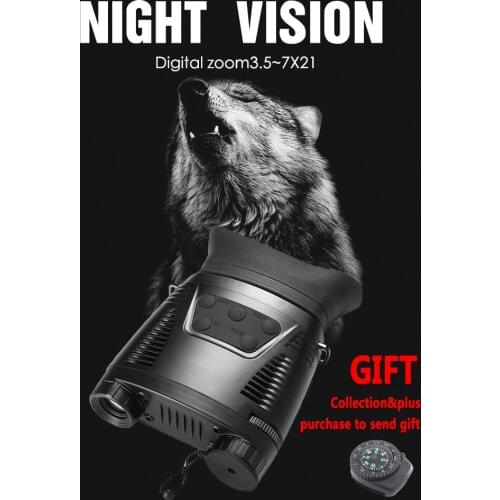 Night Vision Binoculars Infrared Powerful Telescope Portable Zoom Video Record 3.5~7X21 Waterproof Optics Camera Outdoor Camping