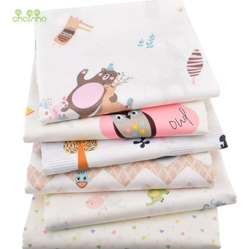 Chainho,Printed Twill Cotton Satin Fabric,Cartoon Series, For DIY Quilting Sewing Baby&Childrens Sheet,Pillow,Cushion Material
