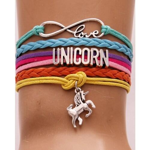 Unicorn Braided Kids Bracelet for Girls Friendship Bracelets Jewelry Multi-layer Charm Bracelet Fashion men bracelet Jewelry