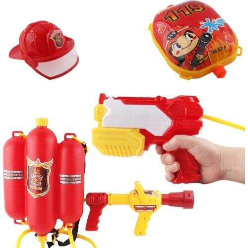 Childrens Beach Outdoor Toy Firefighter Backpack Water Gun Summer Beach Pull Type Large Water Gun With Nozzle Holiday Gift