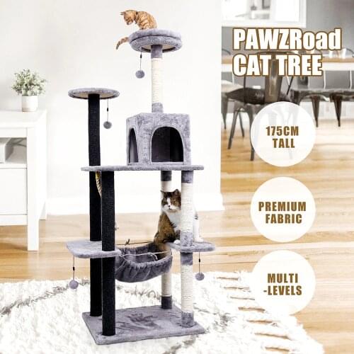 PAWZ Road Cat Tree House Height 175cm For Cat Claw Scratching Post Tree Pet Game Playing Condo Kitten Furniture