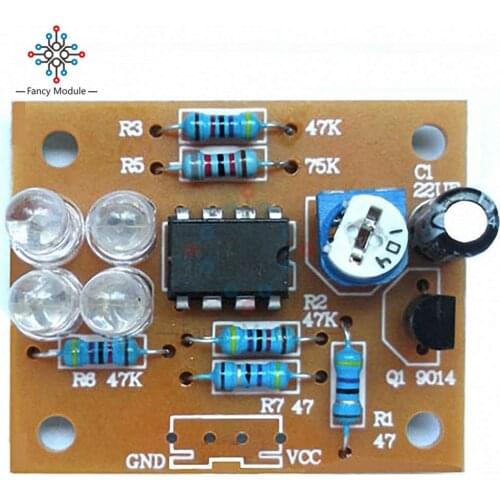 5Pcs/Set DC 9V LM358 Breathing Light Electronic DIY Kits Blue Flashing LED Light Interesting Product Components Parts