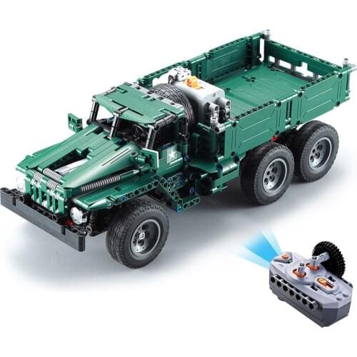 Electric remote control rocket launcher truck military model children assembling building block toys