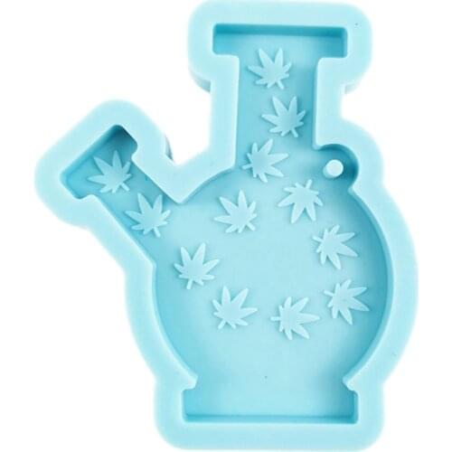Handmade Weed Leaf Bottle Shape Slicone Molds Maple Leaves Pot Shaped Keychain Pendant Resin Molds Jewelry Craft Tools