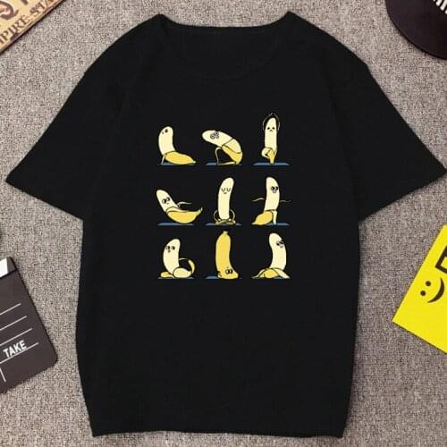 Funny Cartoon Banana Printed Men Hot Sale T Shirt Cotton Fashion Anime Pattern Tops Unisex Kwaii Harajuku Streetwear Male Tee
