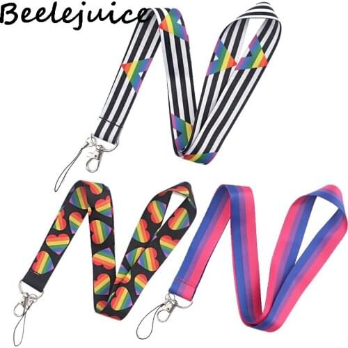 Homosexuality Straight Lanyard Keys Phone Holder Funny Neck Strap With Keyring ID Card DIY Animal webbings ribbons Hang Rope