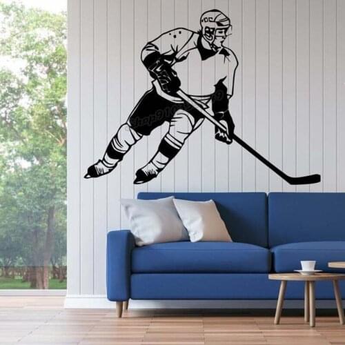 Hockey Wall decal Teamplay Ice Sport svg Washer Fan Hockey stick Motivation Healthy Wall Sticker Bedroom Decor Vinyl Decal B214