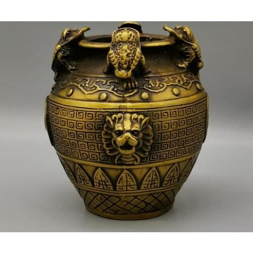 China brass archaize gold toad tank crafts statue