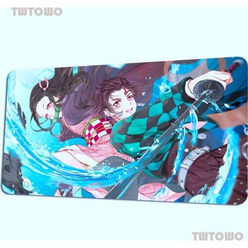 Kimetsu No Yaiba Mouse Pad New Arrival Computer Mat 90x40cm Gaming Mousepad Large 3d Padmouse Keyboard Games Pc Gamer Desk