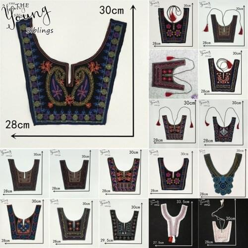 National style Lace Neckline DIY Lace Collar Applique Embroidery Sewing Fabric Clothing Decoration Craft Supplies Accessories