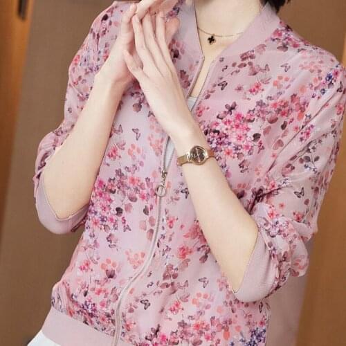 Summer Baseball Jacket New Fashion Long Sleeve Floral Print Zipper Cardigan 2021 Casual Thin Outwear Coat 5XL Plus Size