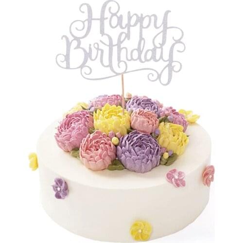 MagiDeal 20pcs Glitter Paper Happy Birthday Letters Cake Cupcake Cake Topper Cake Centerpieces Home Party Supplier