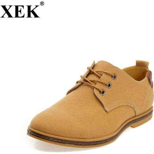 XEK Men Shoes Casual Canvas Shoes New Mens Loafers Black Oxford Shoes For Men Zapatos Hombre Big Size 38-48 Erkek Ayakkab WFQ73