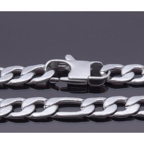 12mm Width 18'' - 36'' inches Customize Length Mens High Quality Stainless Steel Necklace Figaro Chain Fashion Punk Jewelry