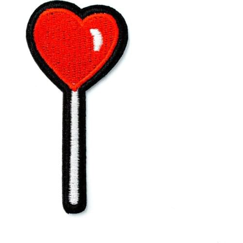 Heart 3.4x7.0cm Cloth Badge Patches Clothing Cartoon Patch Fabric Sewing Embroidered Applique Jacket Jeans Clothing Badges