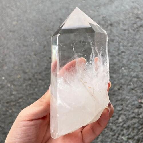 Natural Clear Lemuria Seed Quartz Point Rough Healing