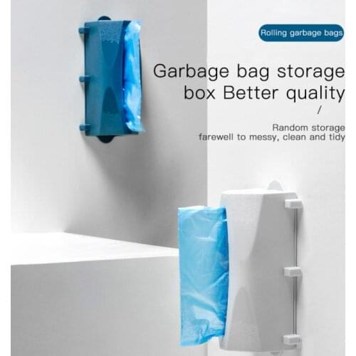 New Wall-mounted Garbage Bag Storage Box Household Kitchen Plastic Bag Storage Box Punch-free Debris Plastic Bag Sorting Box