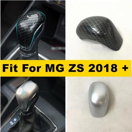 Auto Accessory Stalls Gear Shift Decoration Knob Handball Cover Trim Matte / Carbon Fiber Look ABS Fit For MG ZS 2018 2019 2020