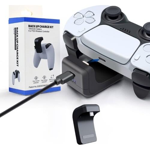 Rechargeable Game Controller Battery Pack For PS5 Gamepad External Back Clip Wireless Power Charging Bag