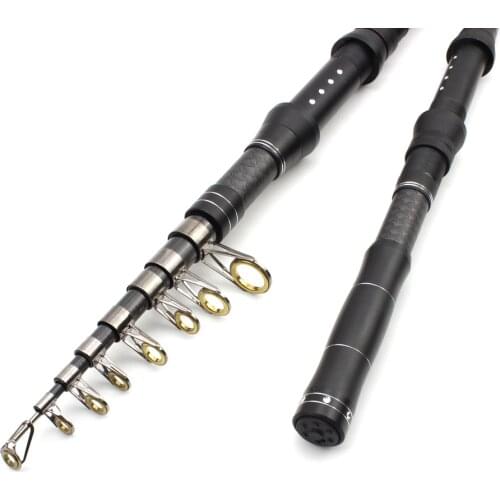 1.8m 2.1m 2.4m 2.7m 3.0m Portable Rotary Fishing Fishing Rod Tough Carbon Fiber fast Telescopic Travel Sea Boat Rock Fishing Rod