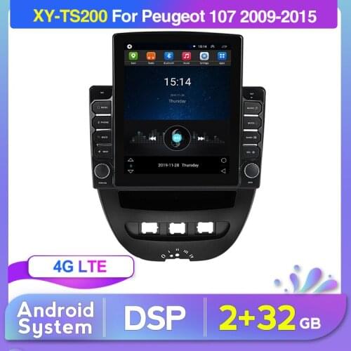 Android System Car Multimedia Video Player For Peugeot 107 Toyota Aygo Citroen C1 2005-2015 Radio Stereo GPS Navigation BT DSP