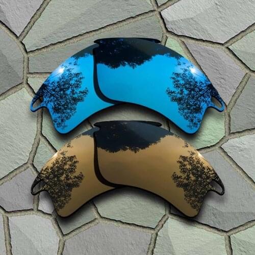 Sky Blue&Bronze Copper Sunglasses Polarized Replacement Lenses for Oakley Fast Jacket XL