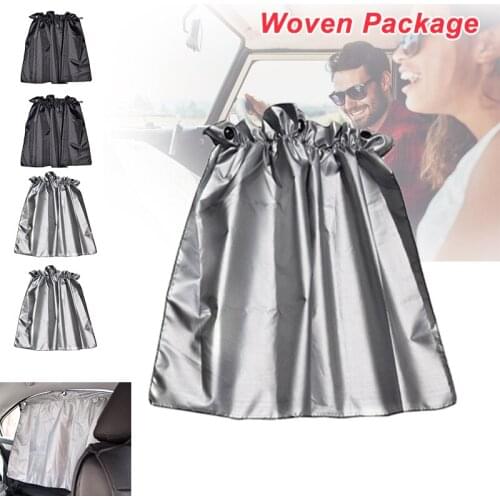 4 PCS Car Window Shade Curtain Silver Coating Cloth Car Styling Accessories Sun Shade Protect Double-Sided Sunshade Curtain