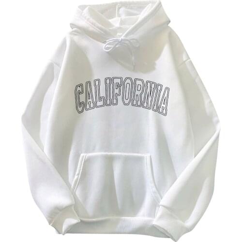 Women California Print Long Sleeve Sweatshirt Casual Loose Blouse Pullover Japanese Korean Harajuku Pullover Moletom Feminino