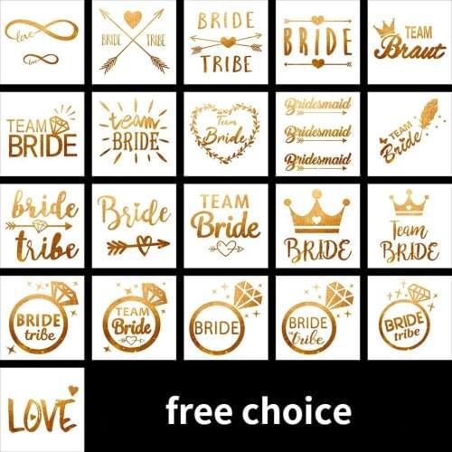 Waterproof Bridesmaid Team Temporary Tattoo Bachelorette Party Sticker Decoration Marriage Bride To Be Party Supplies