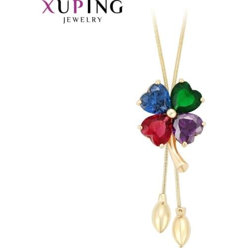 Xuping Fashion Round Type Necklace Light Yellow Gold Color Plated Jewelry for Women Elegant Christmas Day Gifts 46200