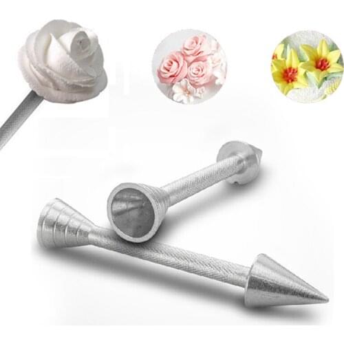 1PC 13.5x2.5cm Roses Flower Holder Decoration Pastry Sticks Baking Cone Cream Tools Piping Cake hot