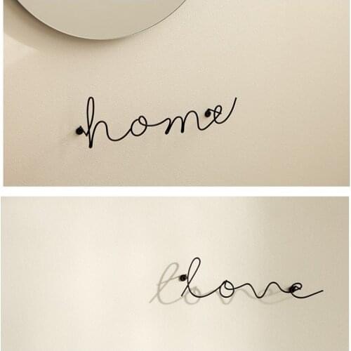 Nordic Simple Iron Letters Wall Hanging Decoration Living Room Bedroom Art Crafts Home Ornament